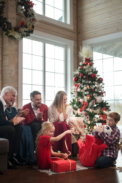 Free photo people enjoying a festive christmas gathering