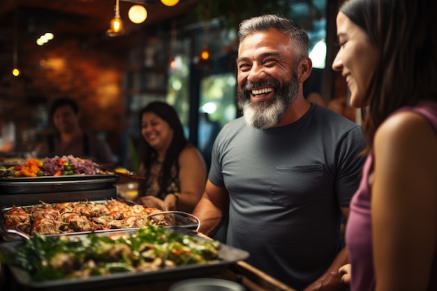 Free photo people enjoying mexican barbecue