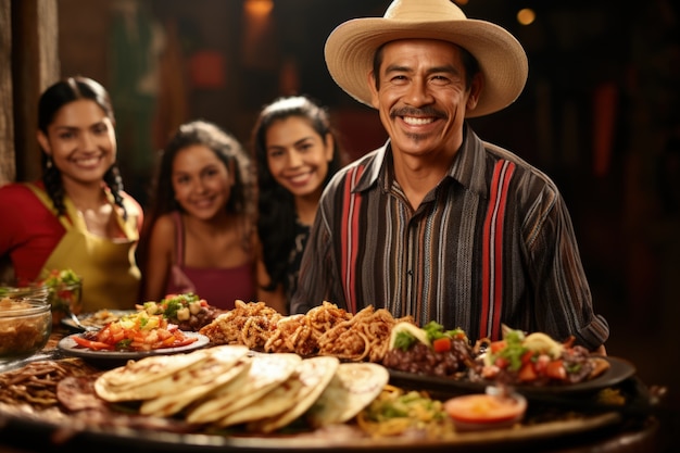 Free photo people enjoying mexican barbecue