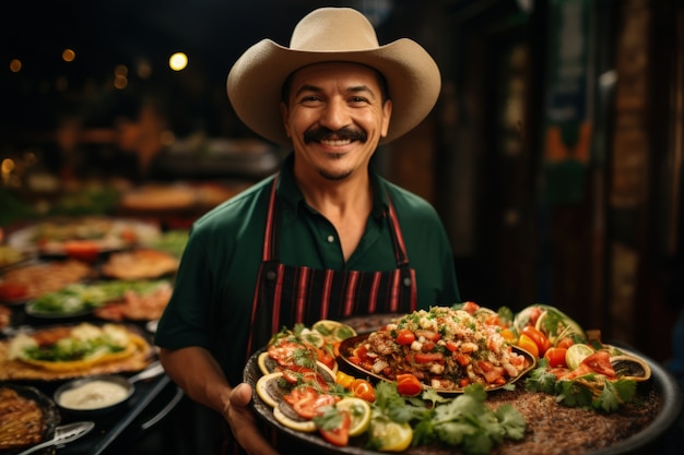 Free photo people enjoying mexican barbecue