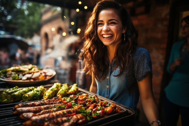 Free photo people enjoying mexican barbecue