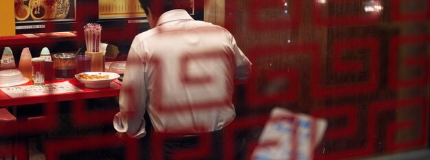 People enjoying traditional japanese food court