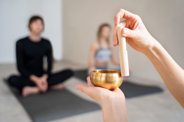 People enjoying yoga retreat