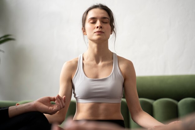 People enjoying yoga retreat