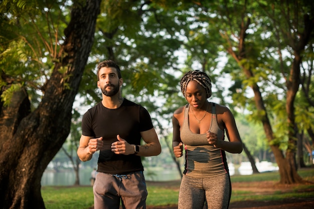 Free photo people exercising in a park