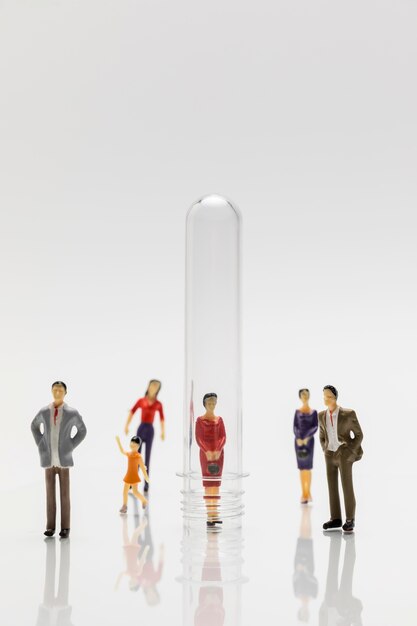 people in glass tubes during the coronavirus pandemic for safety