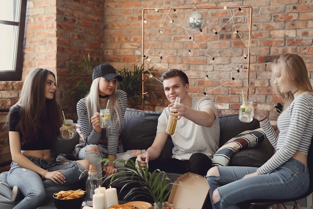 People having drinks and celebrating at the bar