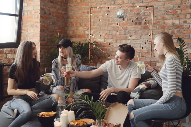 People having drinks and celebrating at the bar