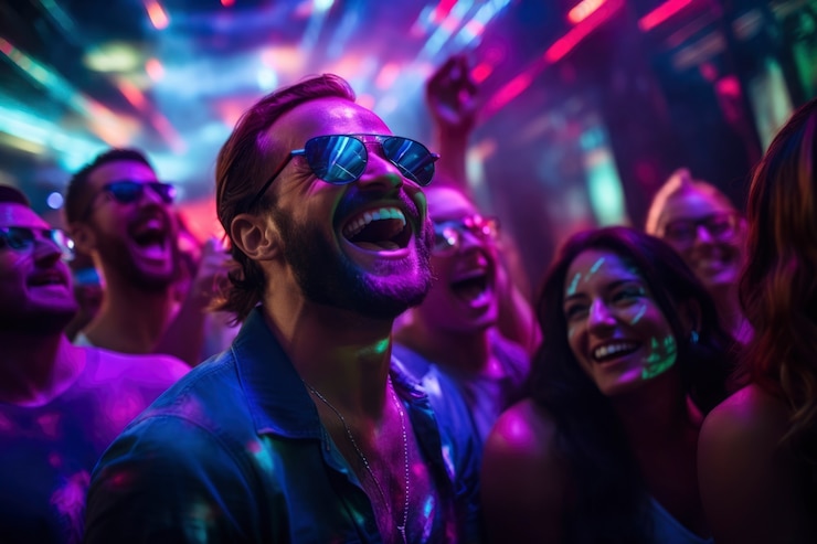 Free Photo people having fun at night club