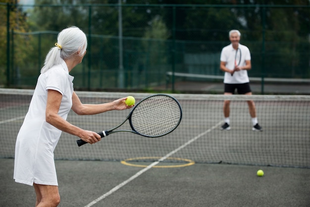 People having happy retirement activity