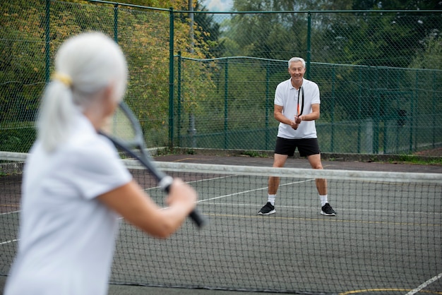 People having happy retirement activity