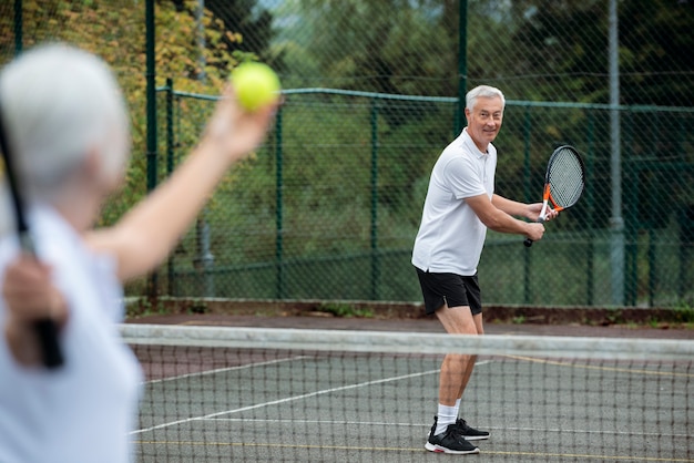 People having happy retirement activity