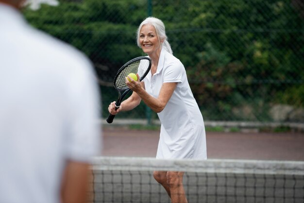 People having happy retirement activity