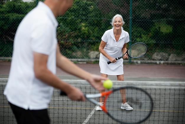 People having happy retirement activity