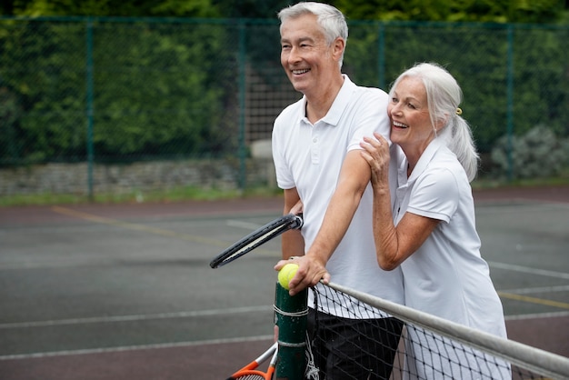 People having happy retirement activity