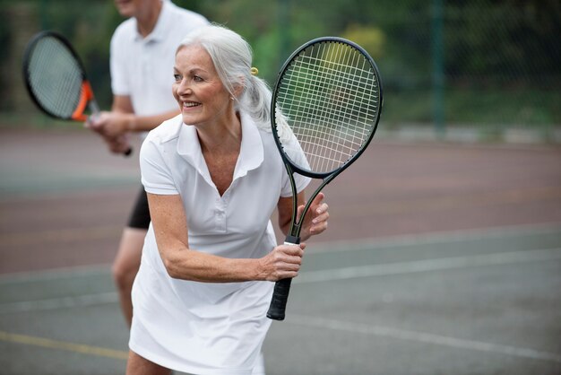 People having happy retirement activity