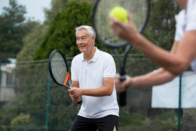 People having happy retirement activity