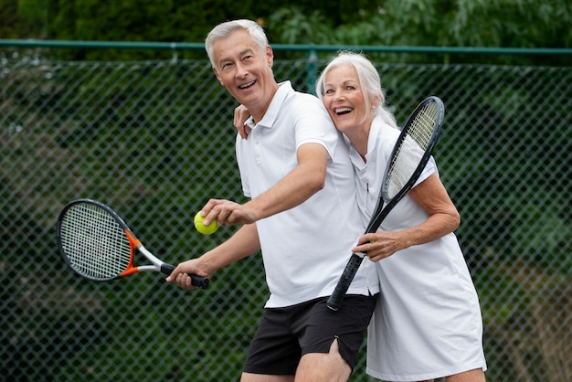 People having happy retirement activity