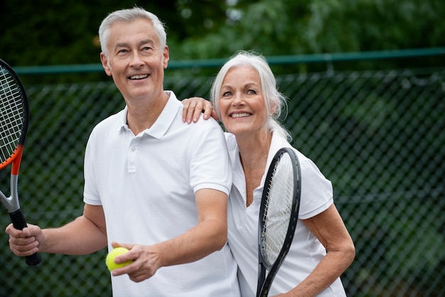 People having happy retirement activity