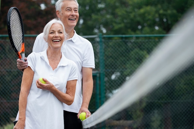 People having happy retirement activity