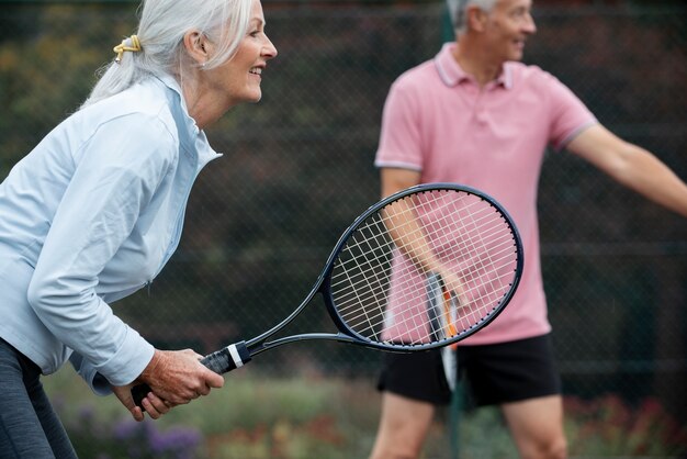 People having happy retirement activity