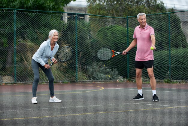 People having happy retirement activity
