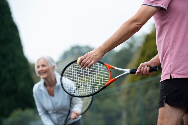 People having happy retirement activity