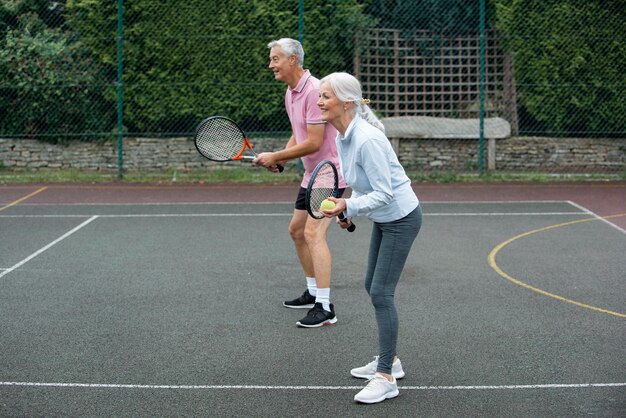 People having happy retirement activity