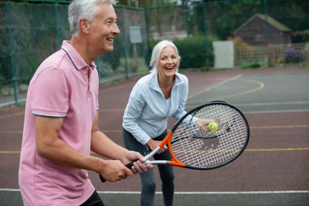 People having happy retirement activity