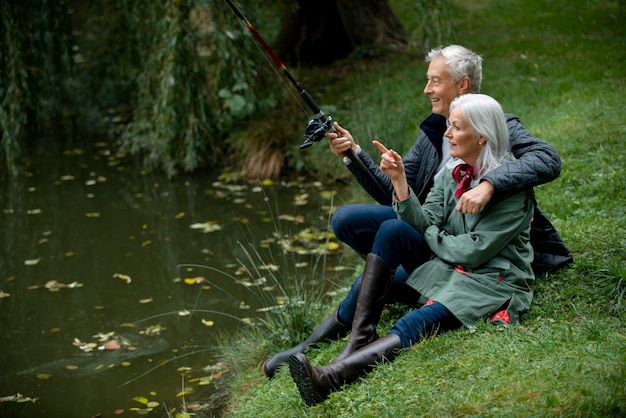 People having happy retirement activity