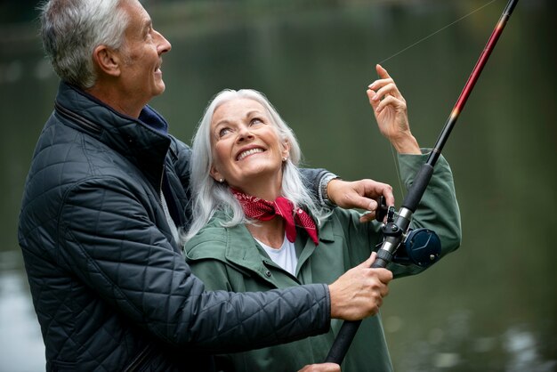 People having happy retirement activity