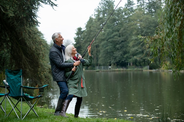 People having happy retirement activity