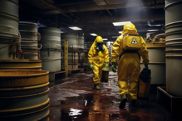 Free Photo people in hazmat suits working at a nuclear power plant