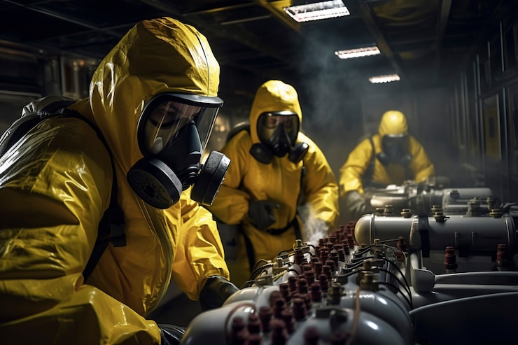 Free Photo people in hazmat suits working at a nuclear power plant