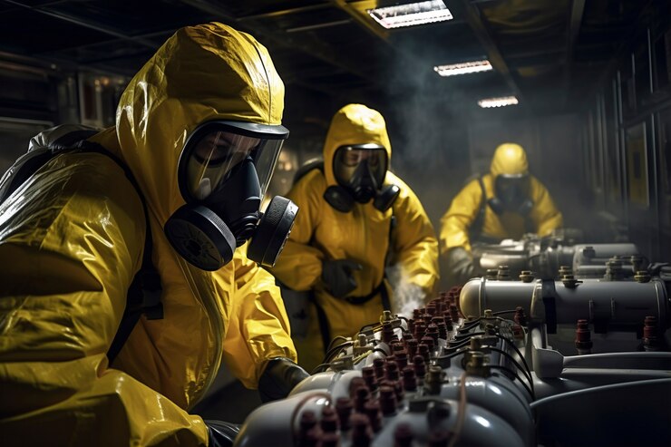 Free Photo people in hazmat suits working at a nuclear power plant