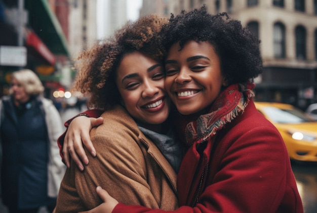 Free photo people hugging each other for hugging day celebration