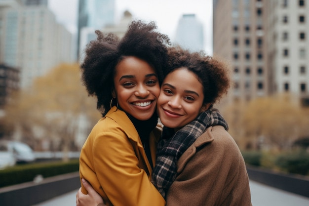 Free photo people hugging each other for hugging day celebration