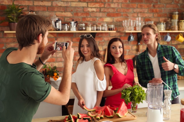 People at kitchen