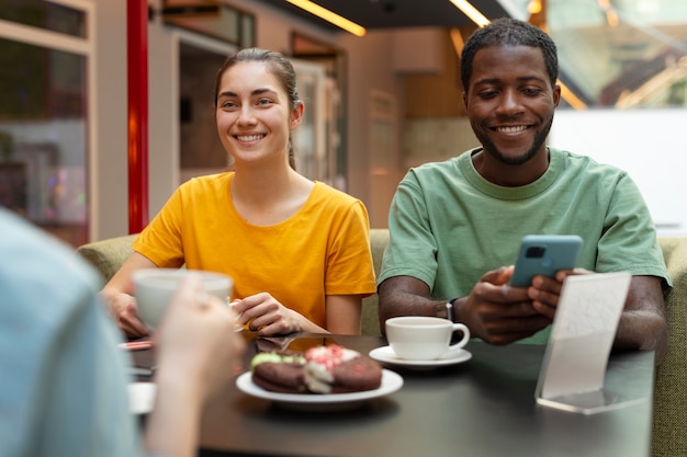 People looking over day menu