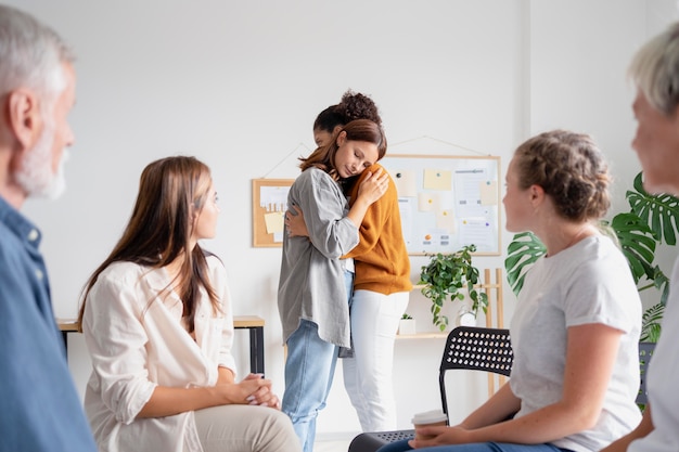 People meeting at community center