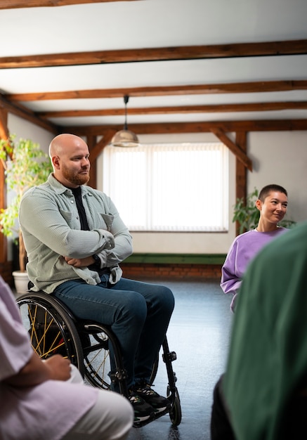 People meeting in support group