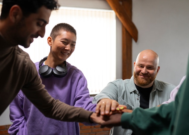 people meeting in support group