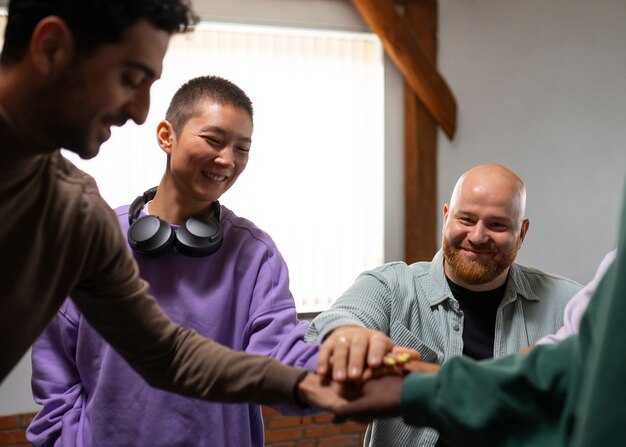 people meeting in support group