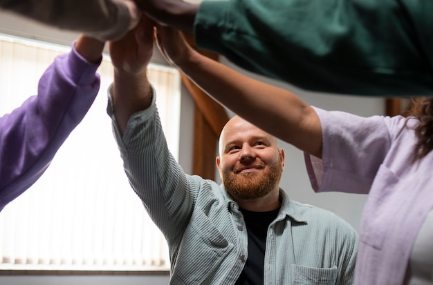 People meeting in support group