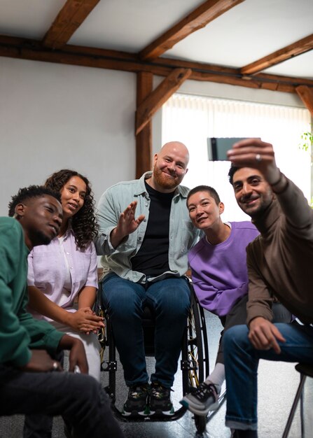 people meeting in support group