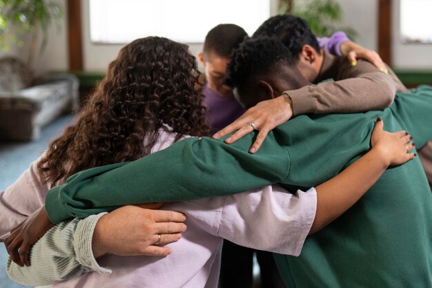 People meeting in support group