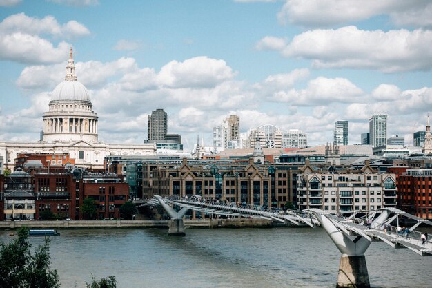 People on the Millennium bridge in London