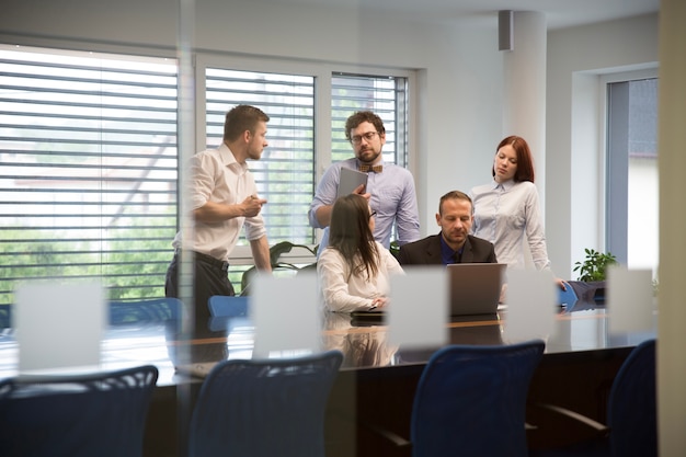 People in office working on project