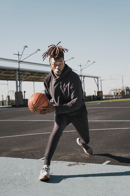 People playing basketball