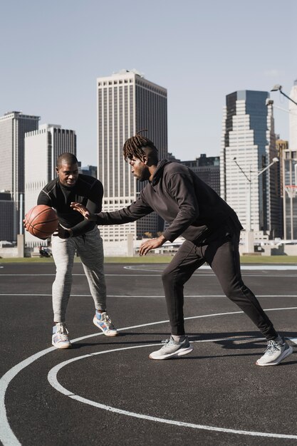 People playing basketball